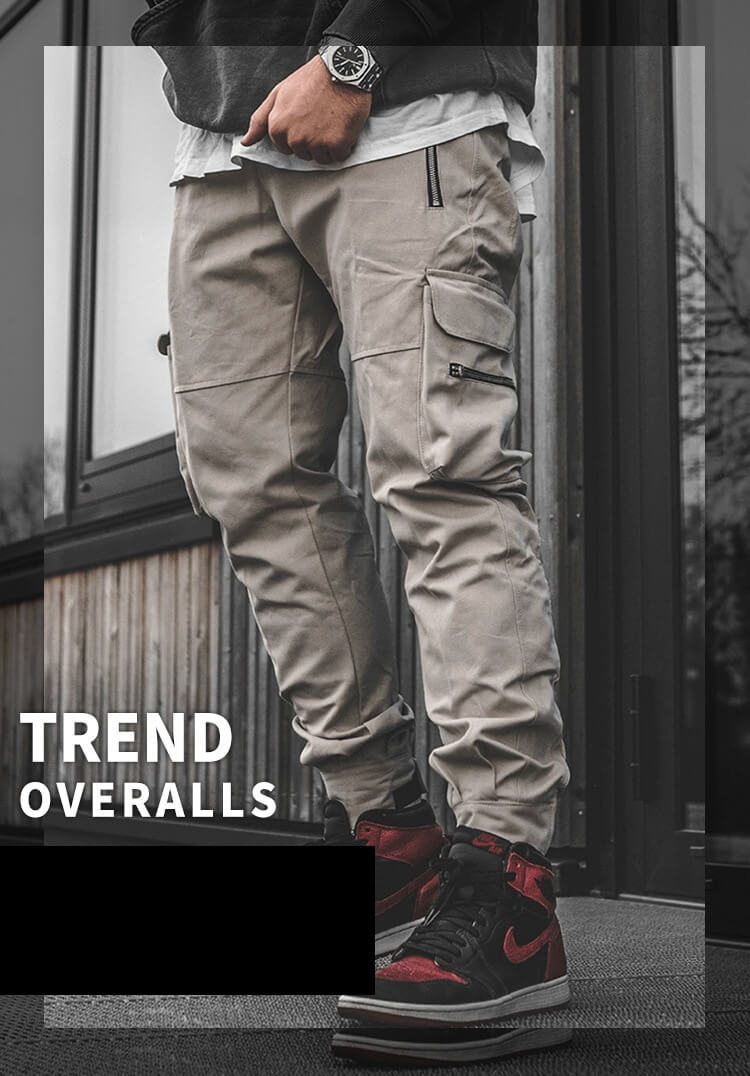 INFINIT Drex cargo pants streetwear multi pockets casual joggers for men 2022 - fashionupstore1