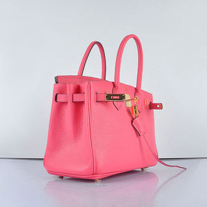 Hermes Birkin 30cm Togo Leather Handbags Lip Pink Golden - fashionupstore1