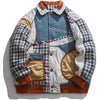 Unisex Corduroy Winter Coat Plaid Patchwork - fashionupstore1