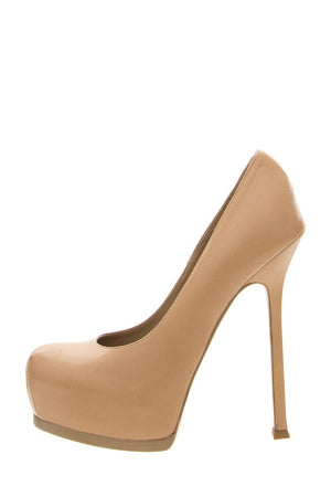 YSL Beige TRIP TOO Heels SZ 38.5 - fashionupstore1