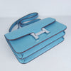 Hermes calf Leather Message Bag H020 light blue silver - fashionupstore1