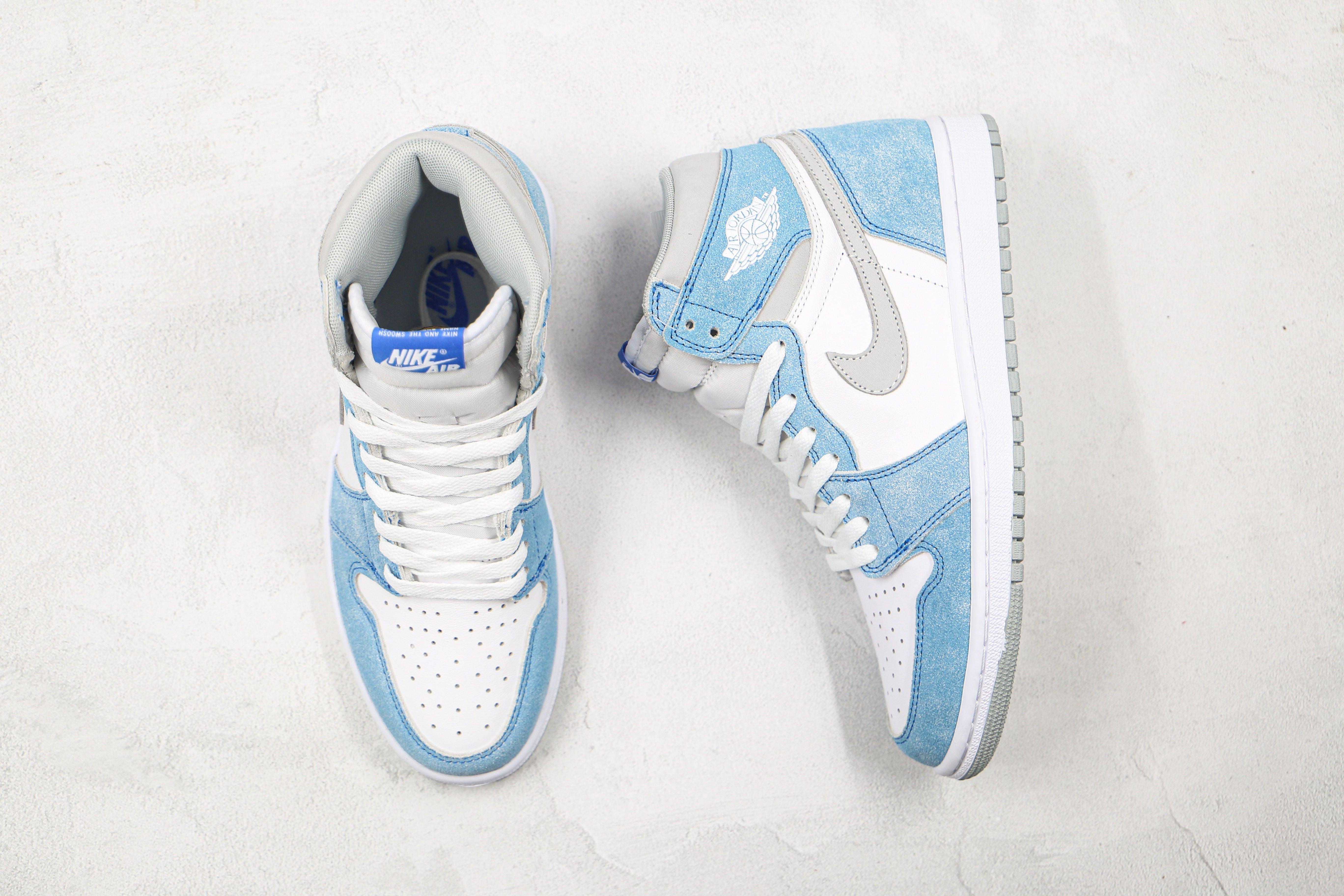 Custom Blue White Jordan 1 High Q ( Customs And Box ), Jordan 1 Sneakers Active sneakeronline