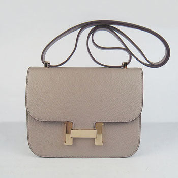 Hermes Constance Cowskin Leather Bag H017 grey Golden - fashionupstore1