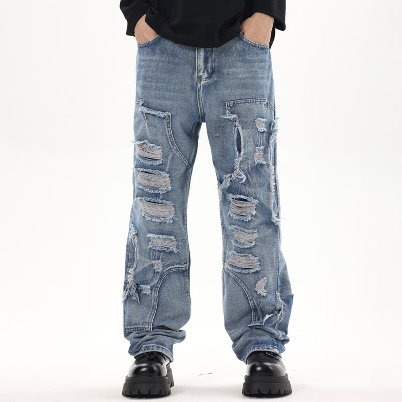 1984® Baggy Patchwork Jeans with Ripped Details - 1984brand