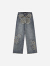 1984 Appliqued Butterfly Embroidered Jeans - fashionupstore1