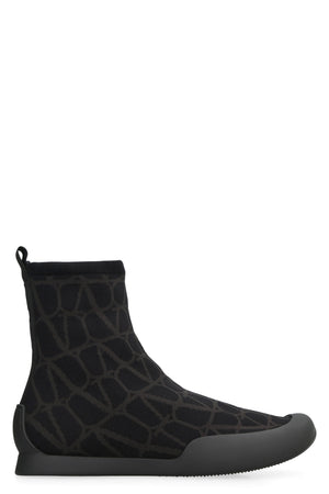 VALENTINO GARAVANI CITYSHORE HIGH-TOP FABRIC SNEAKERS - fashionupstore1
