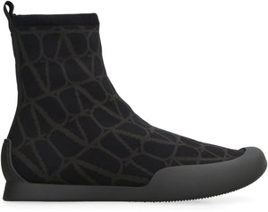VALENTINO GARAVANI CITYSHORE HIGH-TOP FABRIC SNEAKERS - fashionupstore1