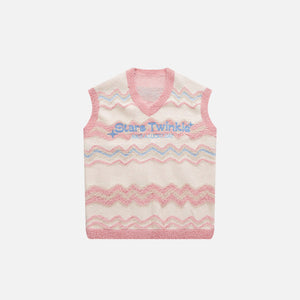 Y2k Fuzzy Star Twinkle Knitted Vest - fashionupstore1