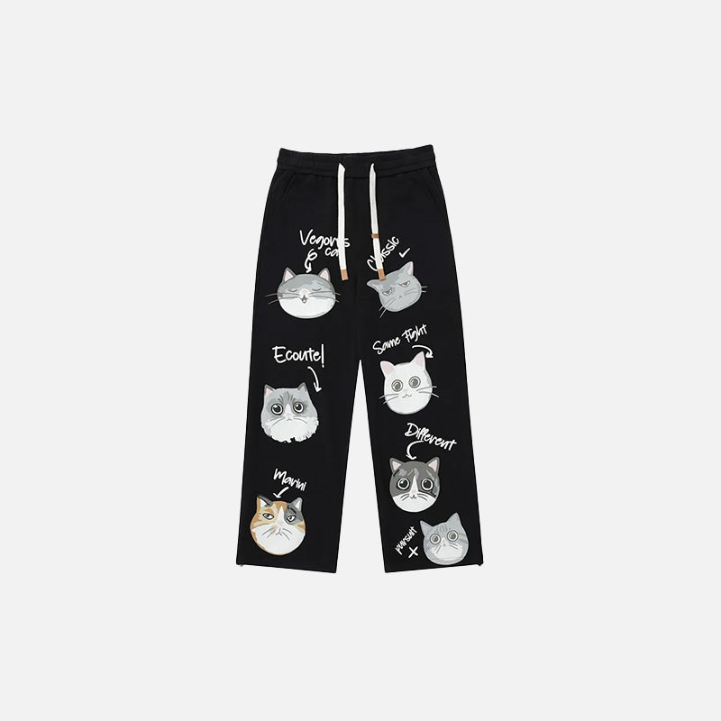 Y2k Baggy Cat Printed Pants - fashionupstore1