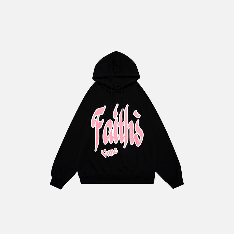 "Faith's" Letter Print Loose Hoodie - fashionupstore1