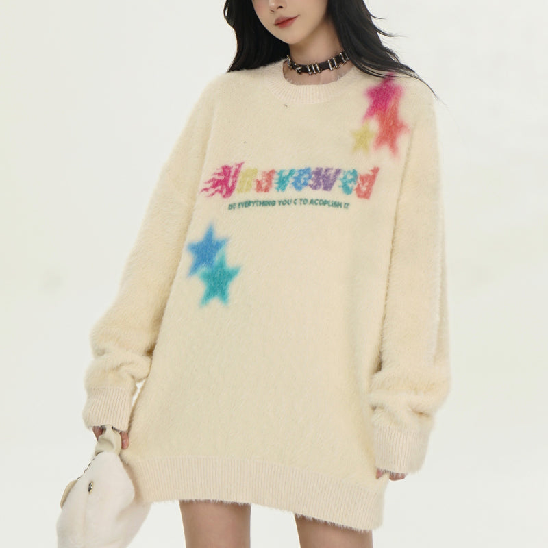 1984® Fluffy Knit Sweater Colorful Star - 1984brand