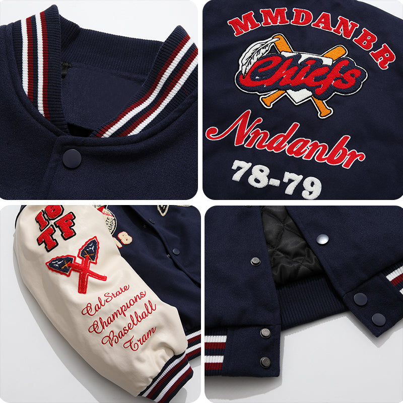 1984 Vintage Letterman Jacket Flocked Baseball - fashionupstore1