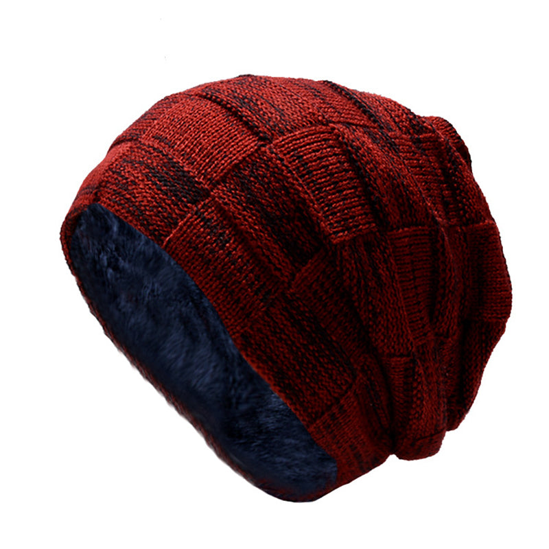 Thickened Woolen Knitted Cap with Scarf - fashionupstore1