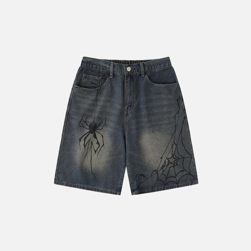 Y2K Vintage Spider Graphic Shorts - fashionupstore1