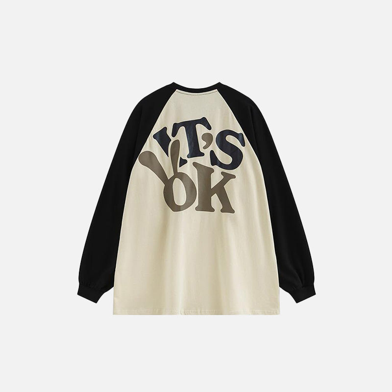 "It's Ok" Printed Long Sleeve T-shirt - fashionupstore1