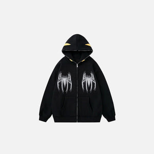 Y2k Gothic Web Zip-Up Hoodie - fashionupstore1