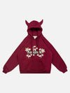 1984 American Style Funny Letter Print Velvet Hooded Sweatshirt - 1879 - fashionupstore1