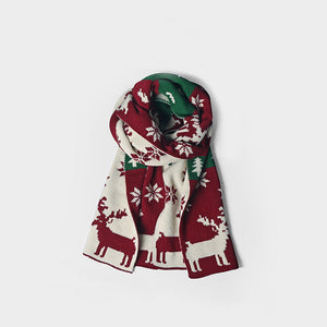 [Clearance] 1984 Christmas Elk Knitted Scarf Red - 1984brand