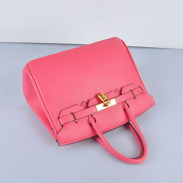 Hermes Birkin 30cm Togo Leather Handbags Lip Pink Golden - fashionupstore1