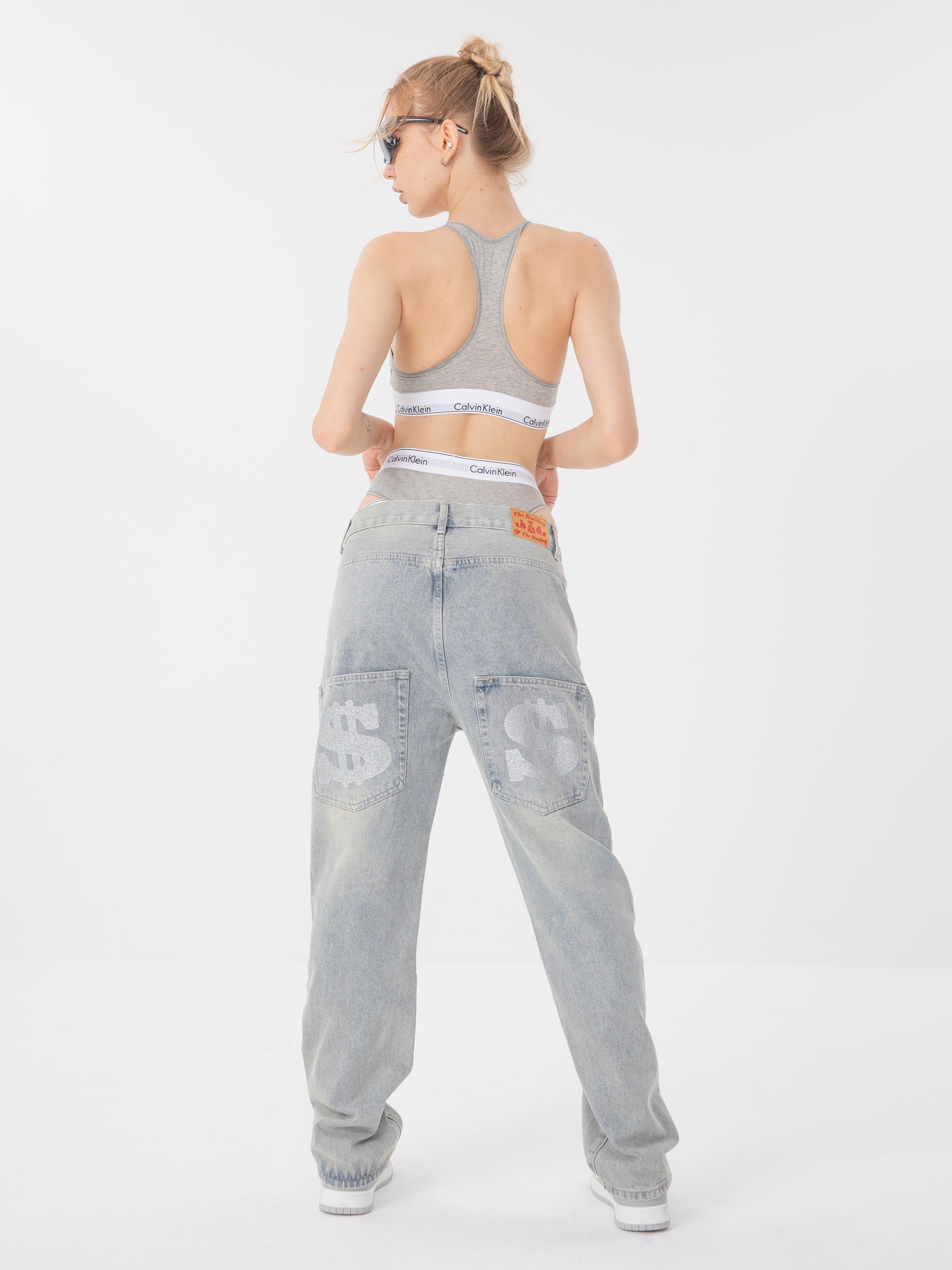 1984 Dark Letter Print Jeans - fashionupstore1