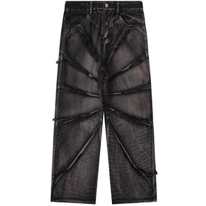 1984® Distressed Wide Leg Jeans Spider Web - 1984brand