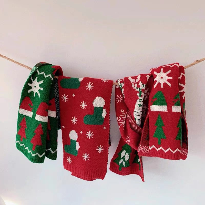 [Clearance] 1984 Christmas Tree Knitted Scarf Red - 1984brand