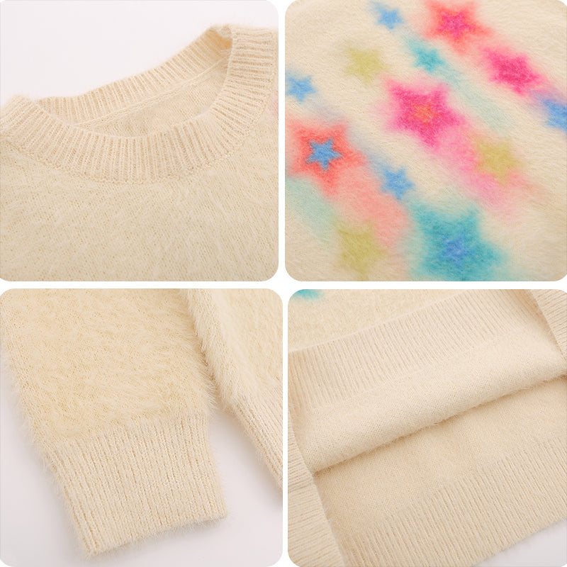 1984® Fluffy Knit Sweater Colorful Star - 1984brand