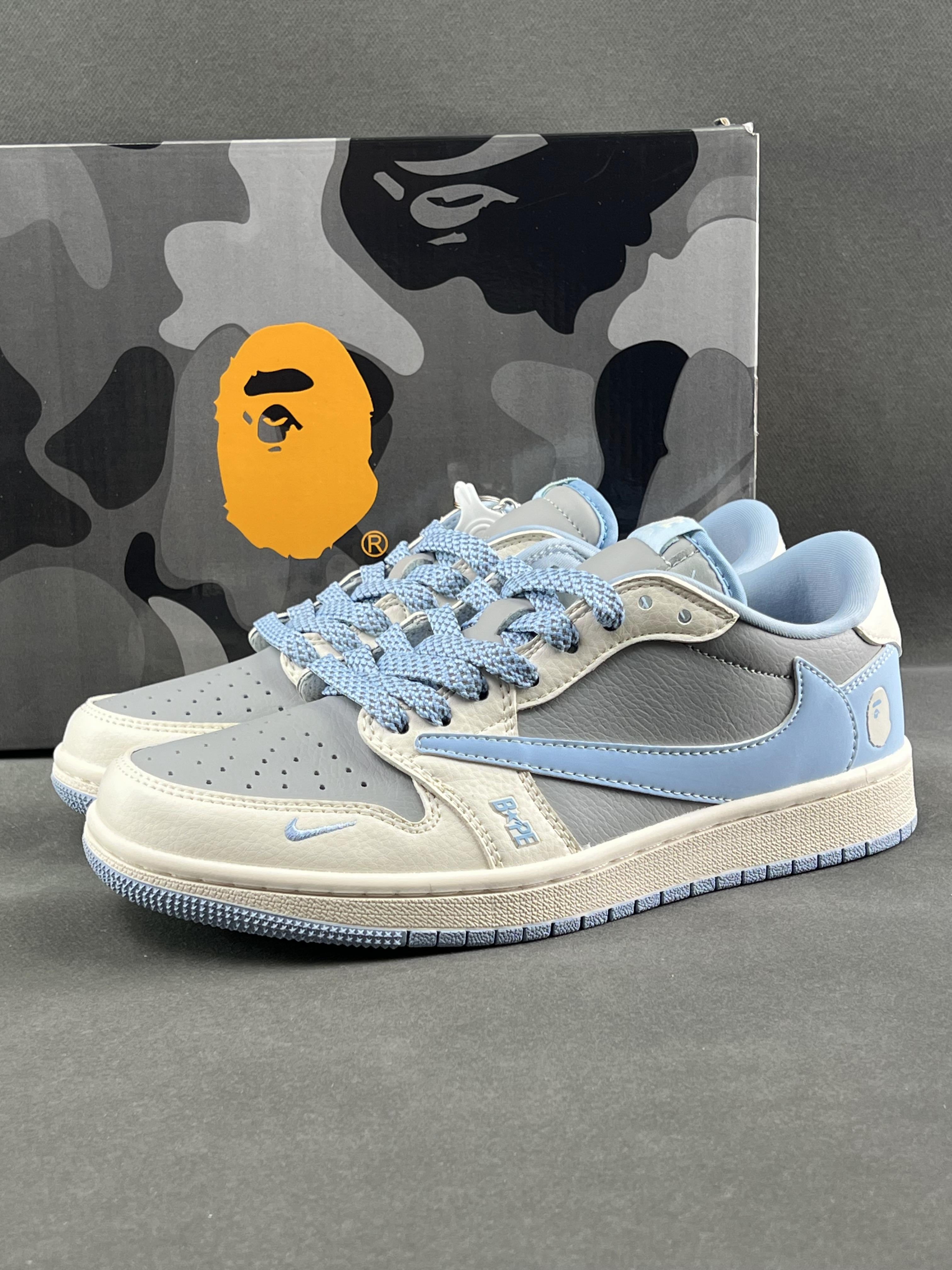 Custom Air Jordan 1 x Travis Scott x BAPE BB6588-104 - fashionupstore1