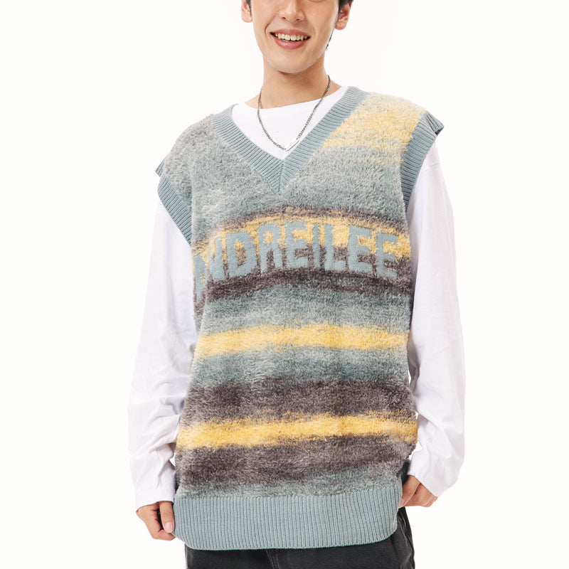 1984® Gradient Striped Fur Sweater Vest - 1984brand