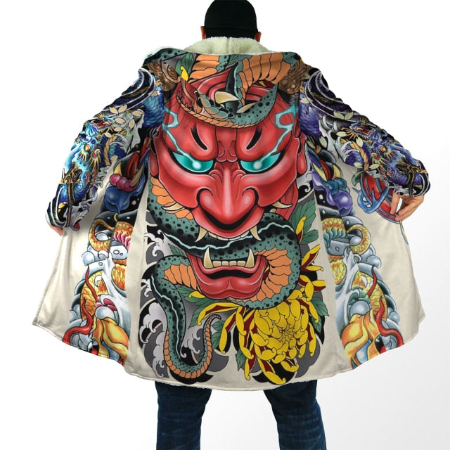 Samurai Cloak hoodie & Oni cloak Hoodie Japanese Streetwear 3D Hoodie - fashionupstore1