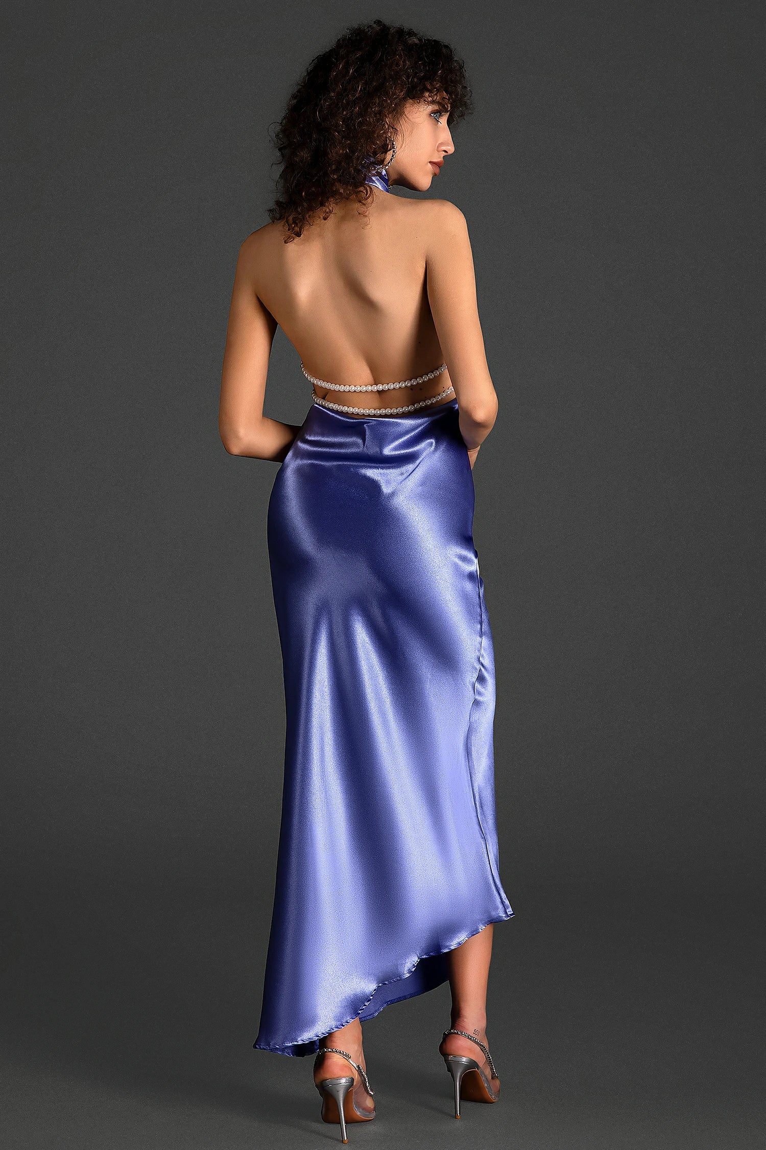 Zissis Satin Halter Backless Dress - fashionupstore1