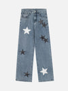 1984 American Vintage Five-pointed Star Patch Embroidered Jeans Loose Straight-legged Pants -1439 - 1984brand