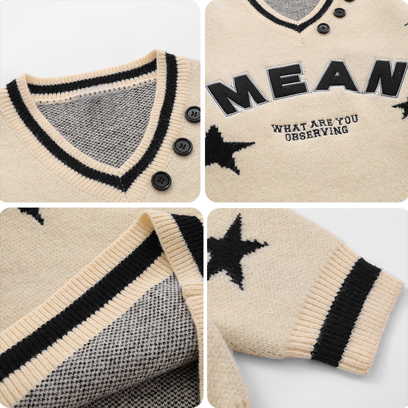 1984® Varsity V Neck Sweater Star - 1984brand