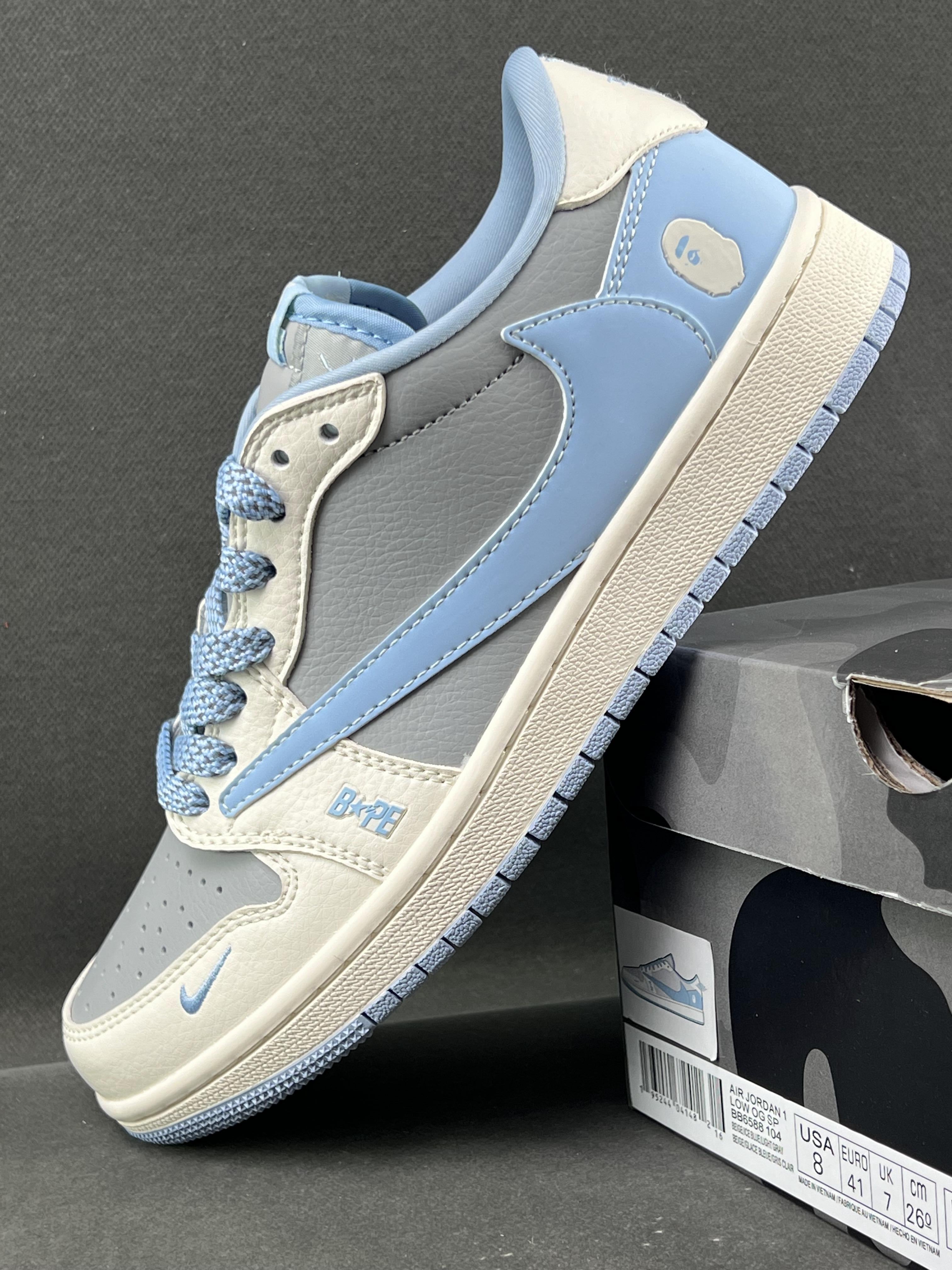 Custom Air Jordan 1 x Travis Scott x BAPE BB6588-104 - fashionupstore1