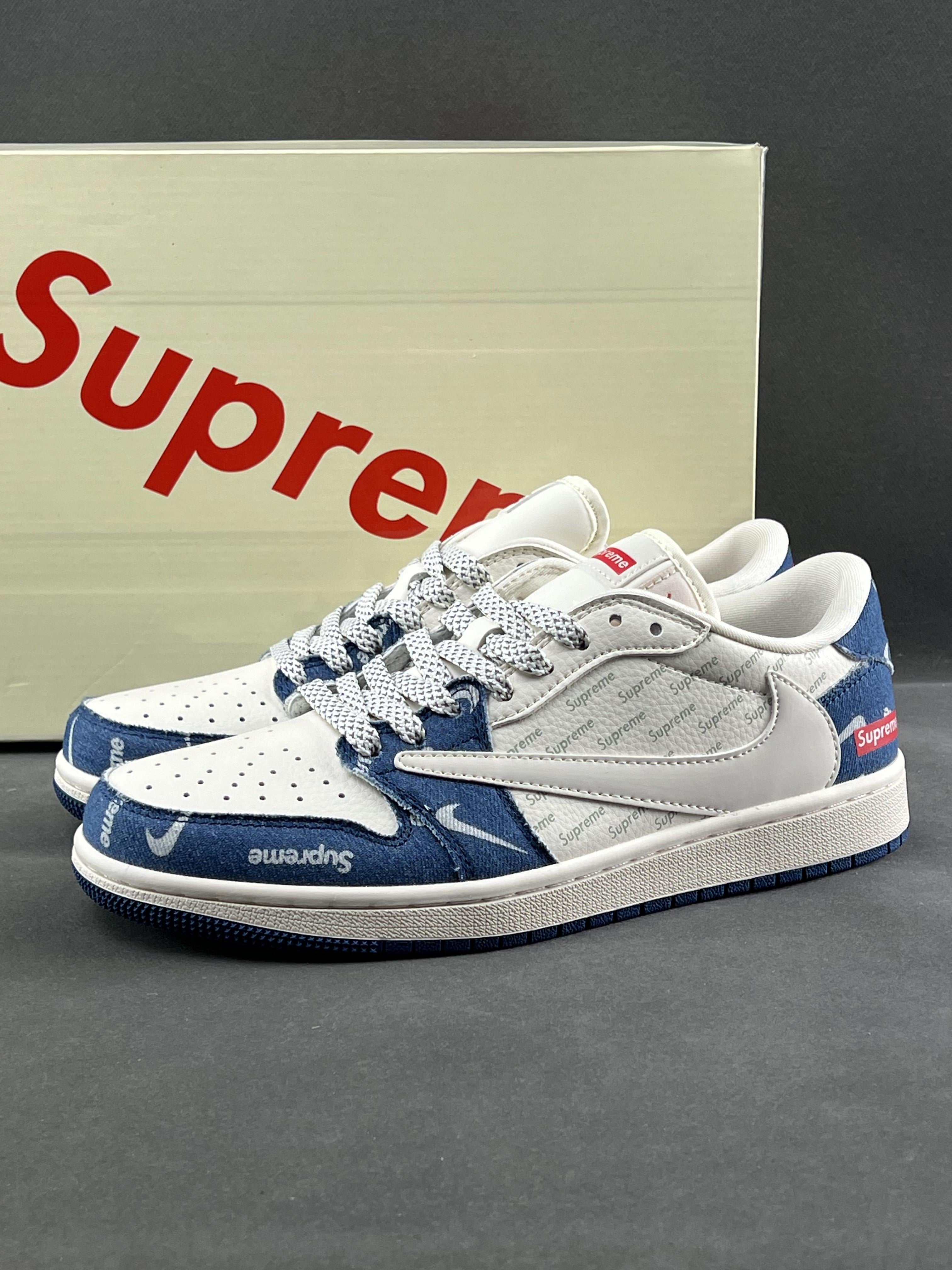 Custom Air Jordan 1 Low x Travis Scott x Supreme LJ5188-001 - fashionupstore1