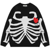 1984® Knitted Skeleton Sweater with Heart - fashionupstore1