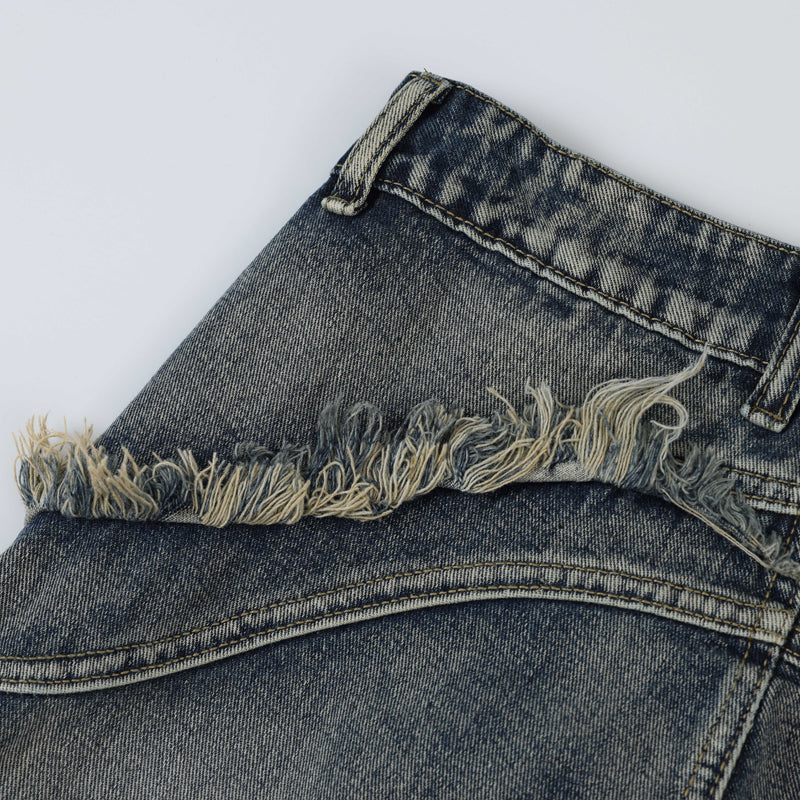 1984® Baggy Ripped Cargo Jeans Fringed - 1984brand