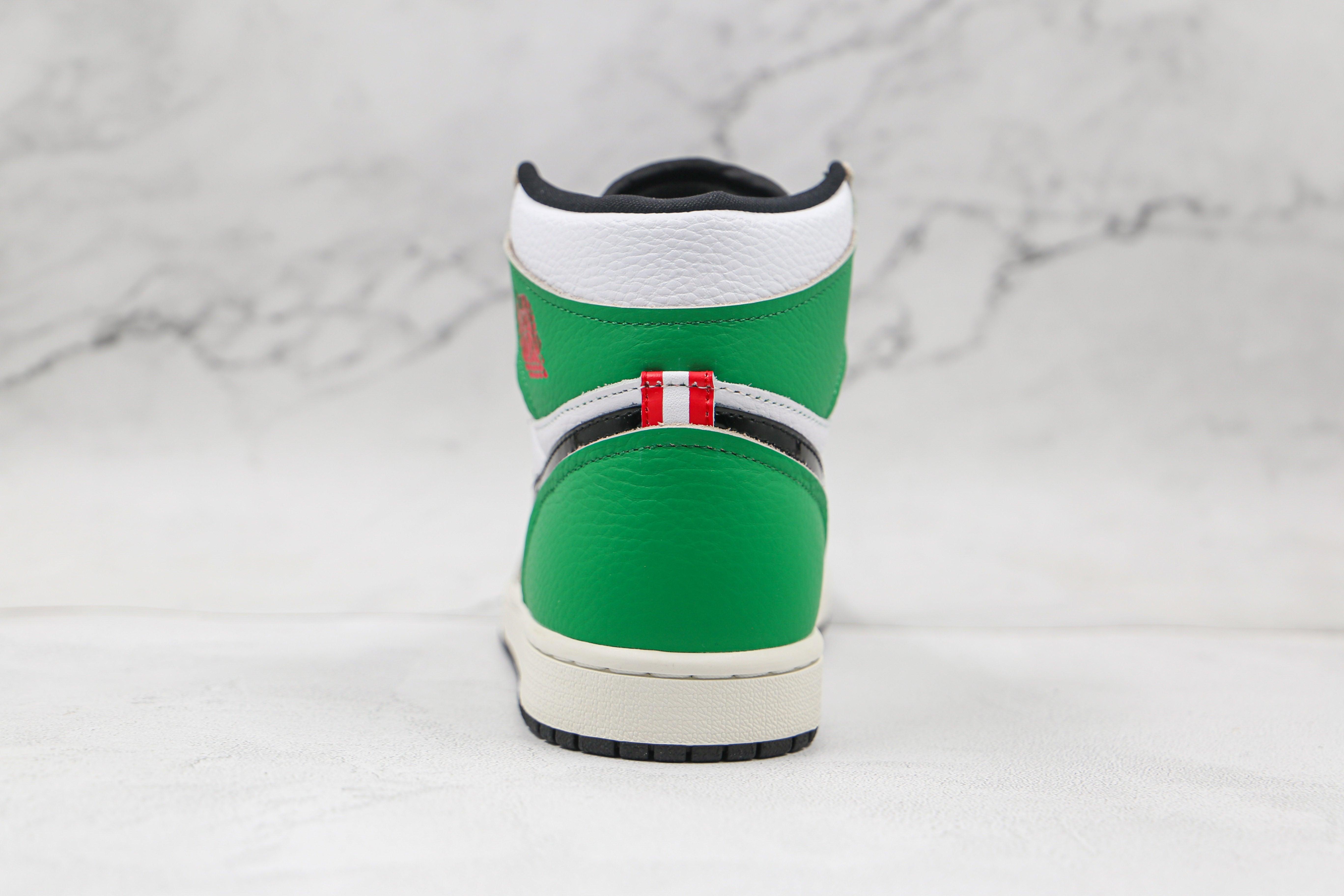 Custom GREEN Jordan 1 High Q ( Customs And Box ), Jordan 1 Sneakers Active - fashionupstore1