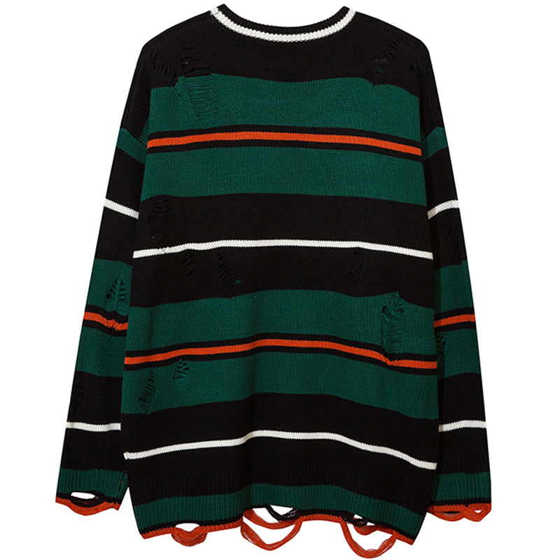 1984® Distressed Striped Pullover Sweater - 1984brand