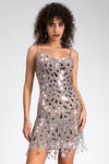 Pre-Sale Stavros Embellished Sequin Crystal Fringe Dress - fashionupstore1