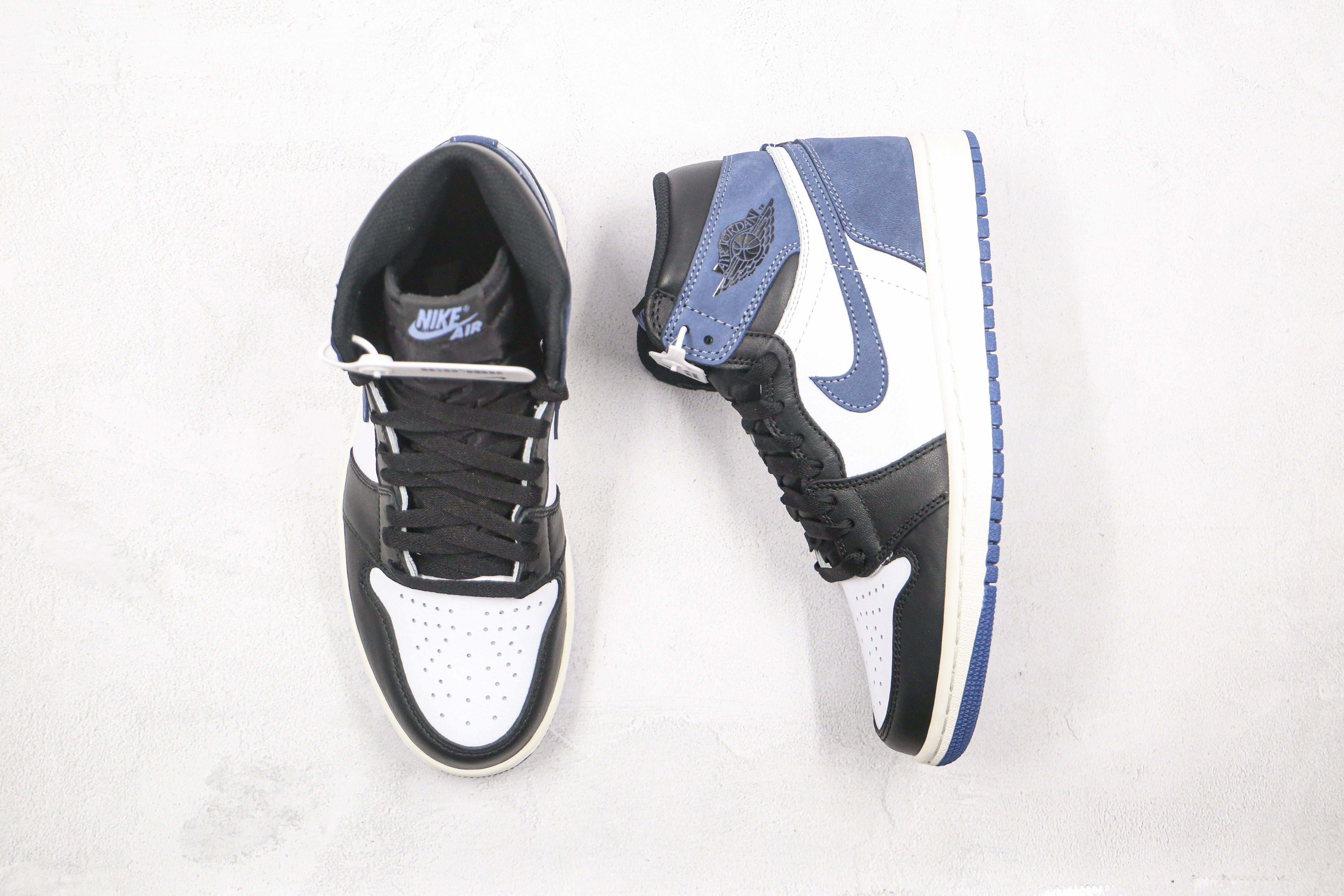 Custom BLUE BLACK Jordan 1 High Q ( Customs And Box ), Jordan 1 Sneakers Active sneakeronline