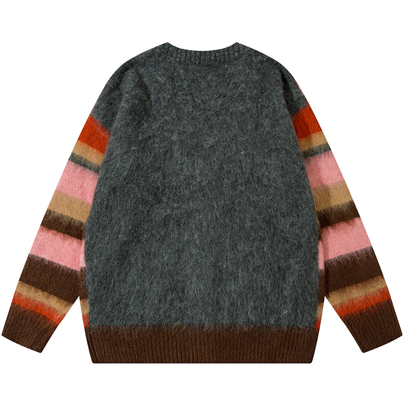 1984® Mohair Striped Cardigan Sweater - fashionupstore1