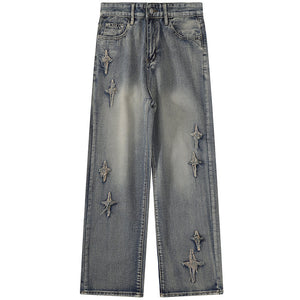 [Clearance] 1984 Straight Leg Jeans with Star XXL Size - 1984brand