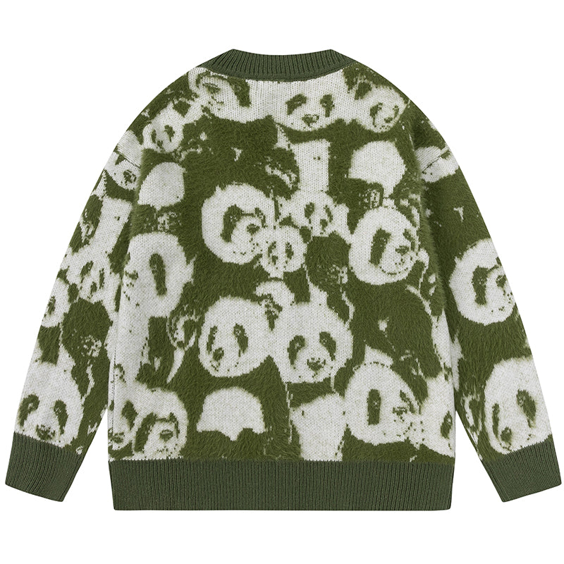 1984® Fuzzy Knit Cardigan Sweater Panda - 1984brand