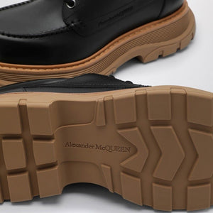 BLACK LEATHER LACE-UP WITH MAXI SOLE - fashionupstore1