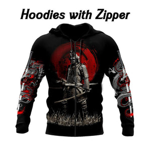 japanese samurai art 3D printed Hoodie, Sweatshirt and Zipper Hoodie - fashionupstore1