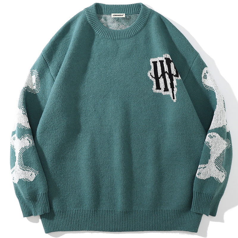 [Clearance] 1984 Green Sweater with Skeleton XL Size - 1984brand