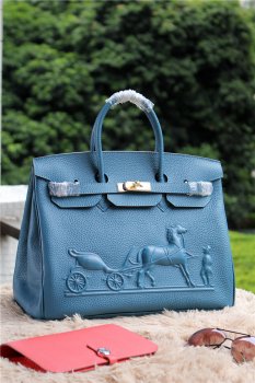 Hermes Birkin Horse Togo Leather Blue 35cm - fashionupstore1