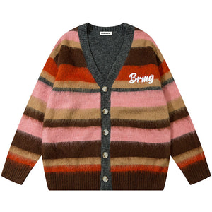 1984® Mohair Striped Cardigan Sweater - fashionupstore1