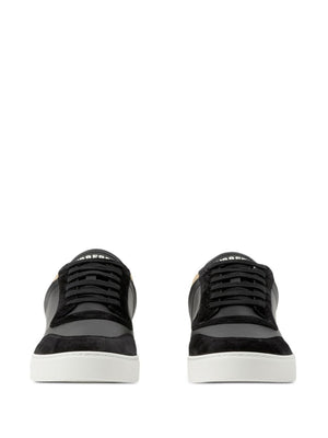CHECK AND LEATHER SNEAKERS - fashionupstore1